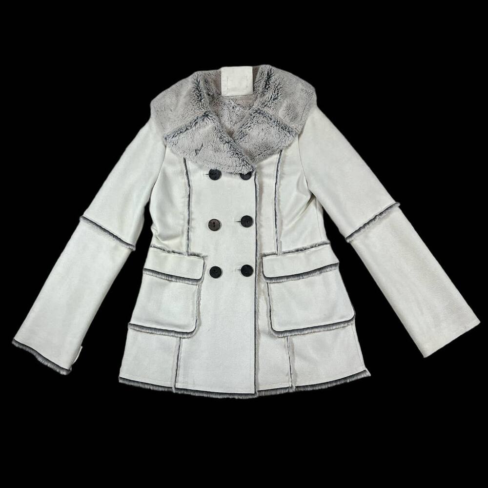 Pendleton Faux Shearling Suede Off White Coat | Size S